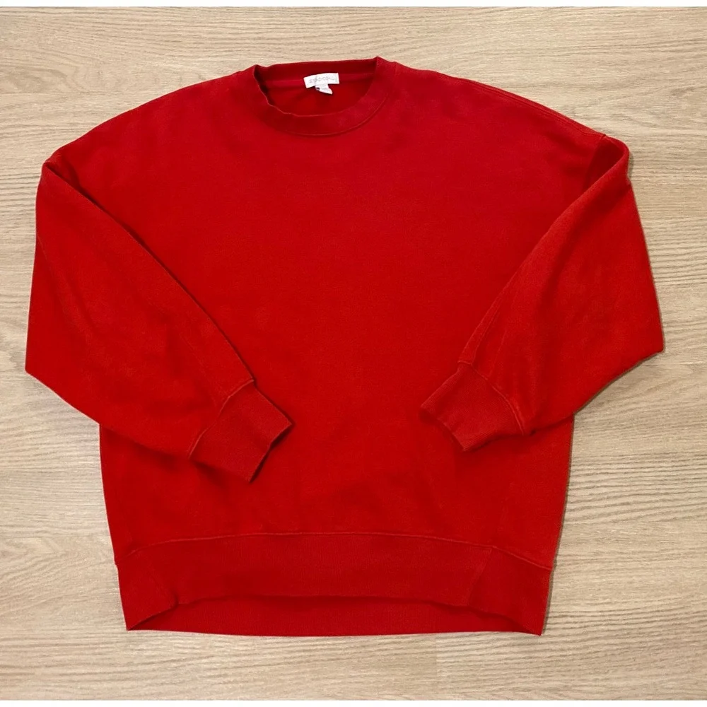 Beyond Yoga Luxefleece Oversized Sweatshirt‎ Womens XS Red Loungewear Travel